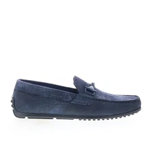 Zelli Italia Bit Loafer Driver Suede Mens Blue Loafers & Slip Ons Casual Shoes 9
