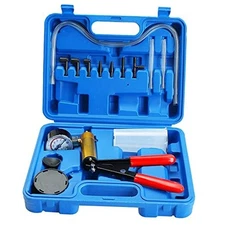  Hand Held Vacuum Pump Tester Set Vacuum Gauge and Brake Bleeder Kit for 