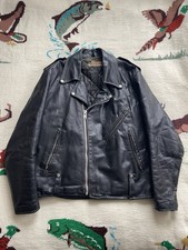 Vintage 60s HARLEY DAVIDSON leather jacket Large black 44 motorcycle Biker USA