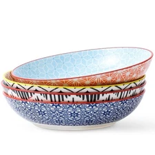 KOLLOV Pasta Bowls, 33oz Large Salad Bowl, Stoneware Serving Bowl Plates Set ...