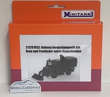 Minitank (H0): 211201052 Unimog Doka Bergeräumgerät, mit Kran und Frontlader