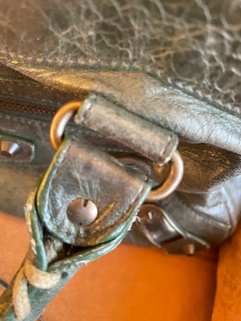 Balenciaga City Classic Bag Leather Dark Gray Auth Japan Used Rare thumbnail 12