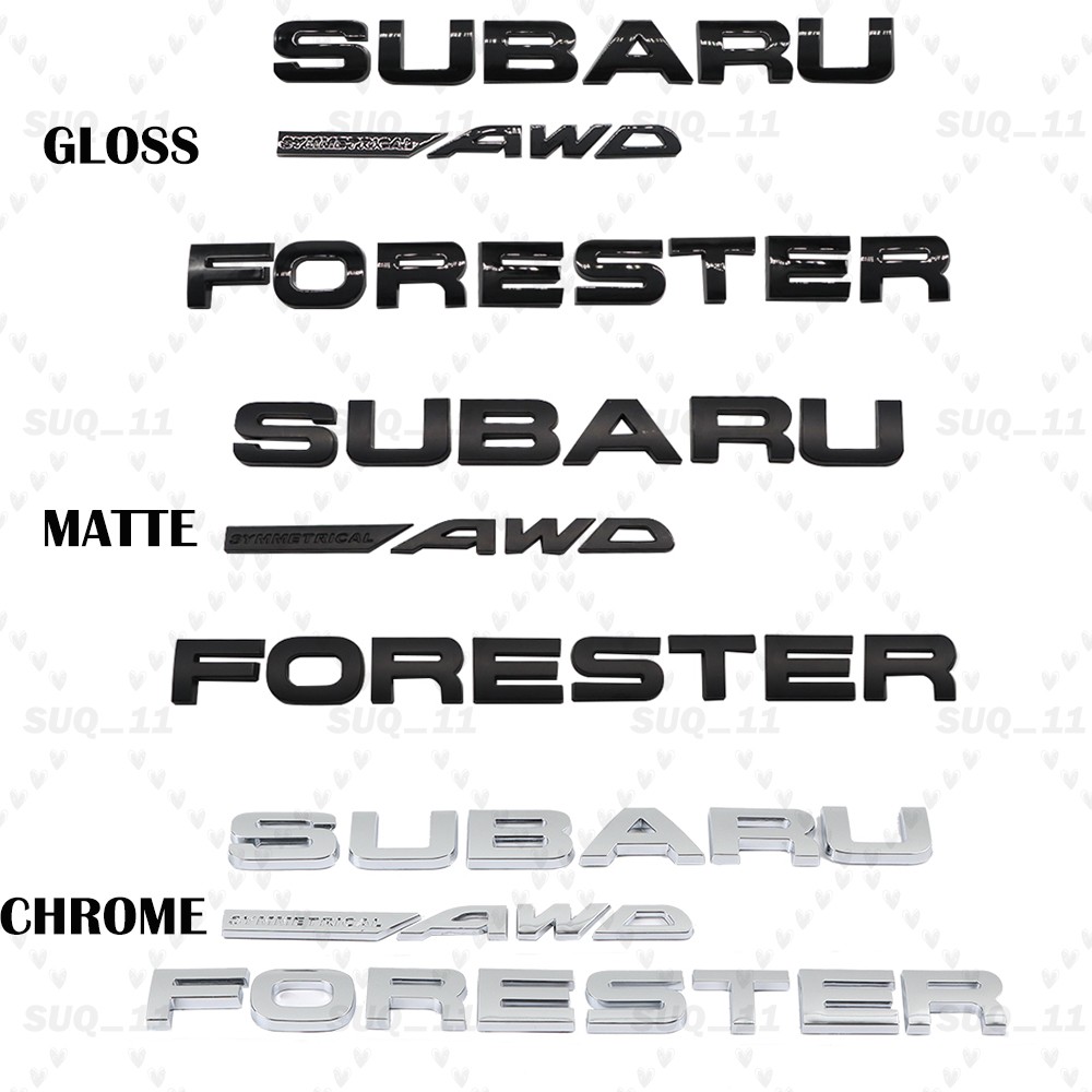Chrome/Black For FORESTER AWD Letters Rear Trunk Sticker Nameplate Badge Emblem