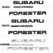Chrome/Black For FORESTER AWD Letters Rear Trunk Sticker Nameplate Badge Emblem
