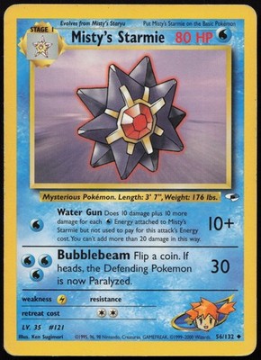 POKEMON TCG MISTY'S STARMIE 56/132 EXCELLENT GYM HEROES UNCOMMON ENGLISH 2000
