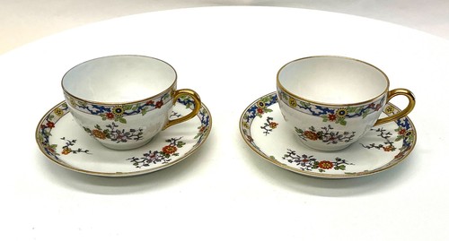 Antique Art Deco "Porcelaine de Limoges" tea service, tête-à-tête, M-Freres - Picture 15 of 17