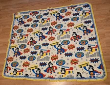 Project Linus Money Pow Fleece Lap Blanket 45" x 55” Handmade Afgan Border