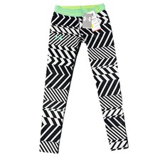 Under Armour Black White Geo Print Leggings Heat Gear Fitted Girls Medium NWT