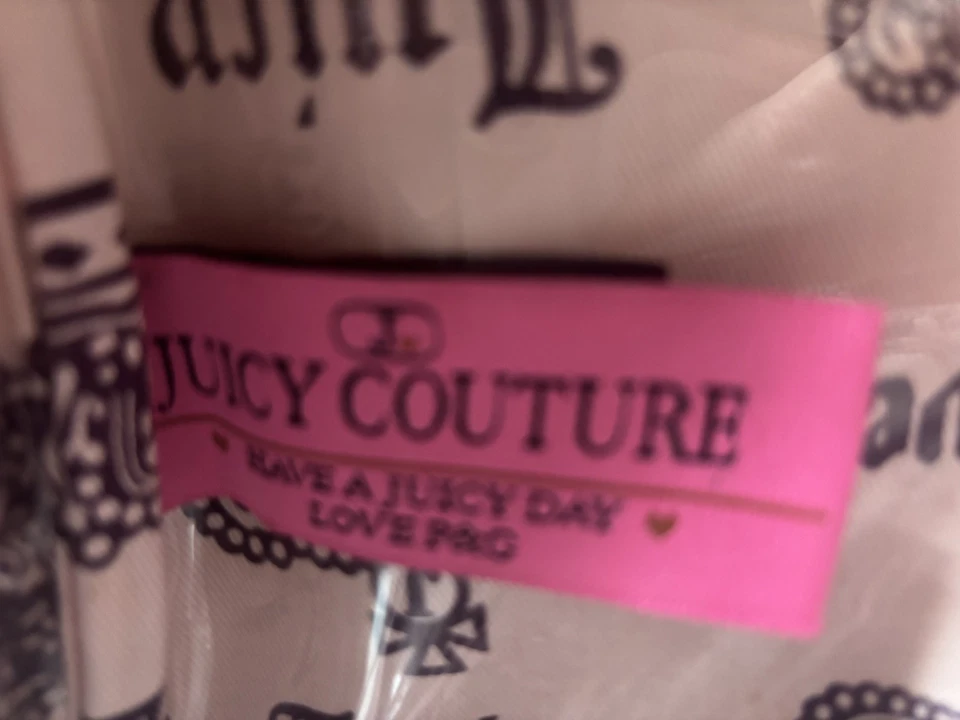 Bolsa de maquillaje de viaje Juicy Couture vintage de los años 2000 bolsa de cosméticos Y2K rosa púrpura  Foto 4 de 4