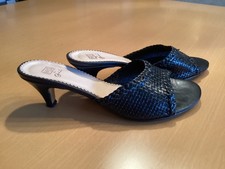 Damen Sandalen,Pantoletten,Mules DESIGN Gr.39, Leder geflochten schwarz NEUWERTI