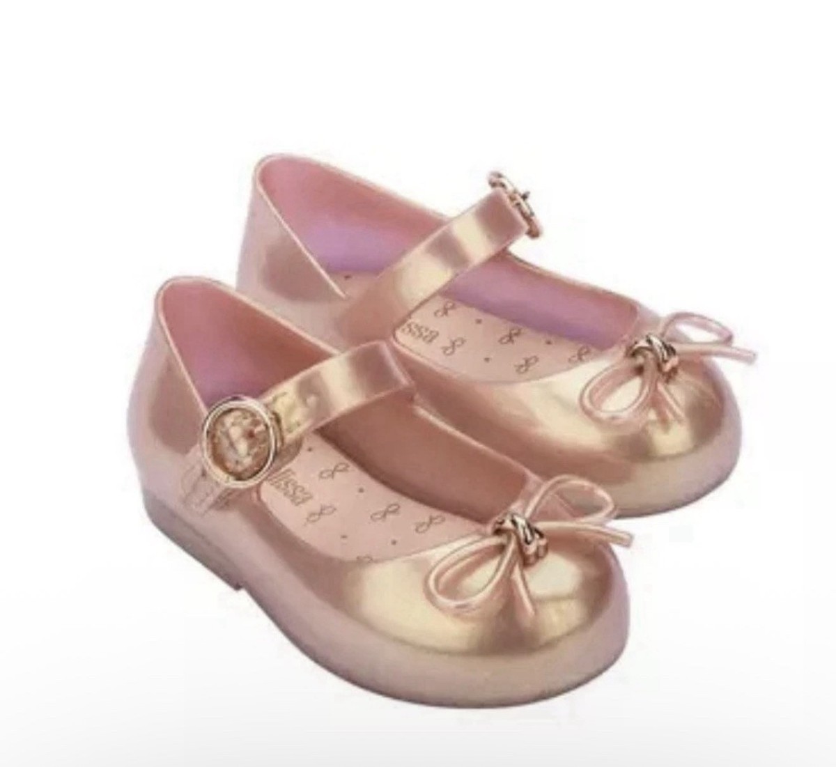 Mini Melissa Sz 9 Toddler Sweet Love Flat Light Pink Rose Gold | eBay