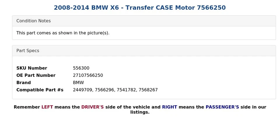 2008-2014 BMW X6 - Transfer CASE Motor 7566250 - Image 3 of 4