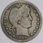 1906 Barber Silver Quarter 25C - G