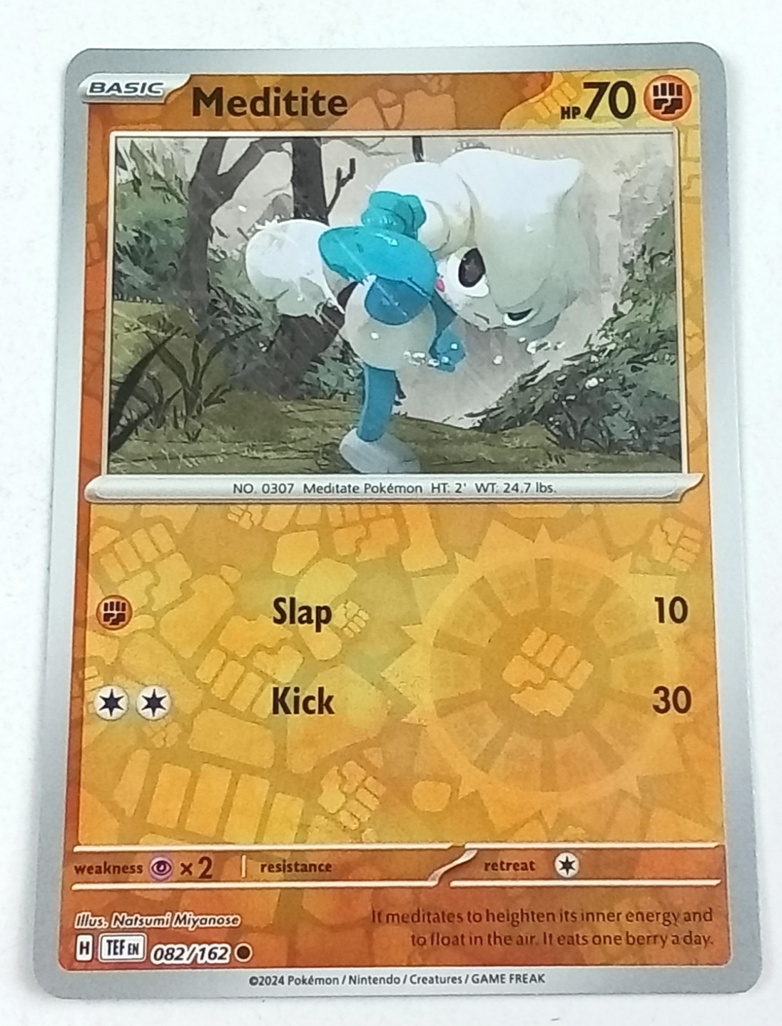 Meditite 82/162 Temporal Forces Reverse Holo Pokémon Card 2024