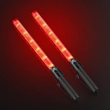 2 Pack Traffic Wand, 21 Inch Led Traffic Control Wands with 2 Flashing Modes, Sa