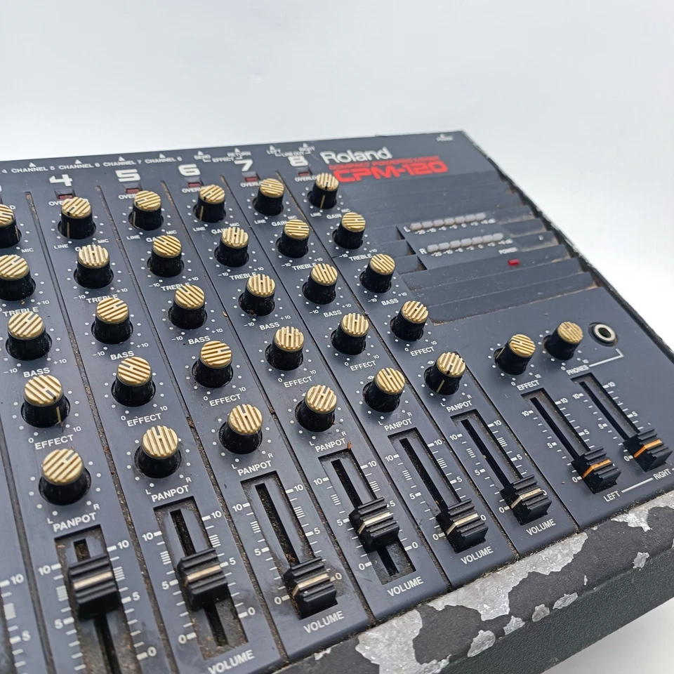 Roland CPM-120 Powered 8 Channel Mixer Black Vintage CPM 120 CPM120 DJ Equipment - Imagen 3 de 4
