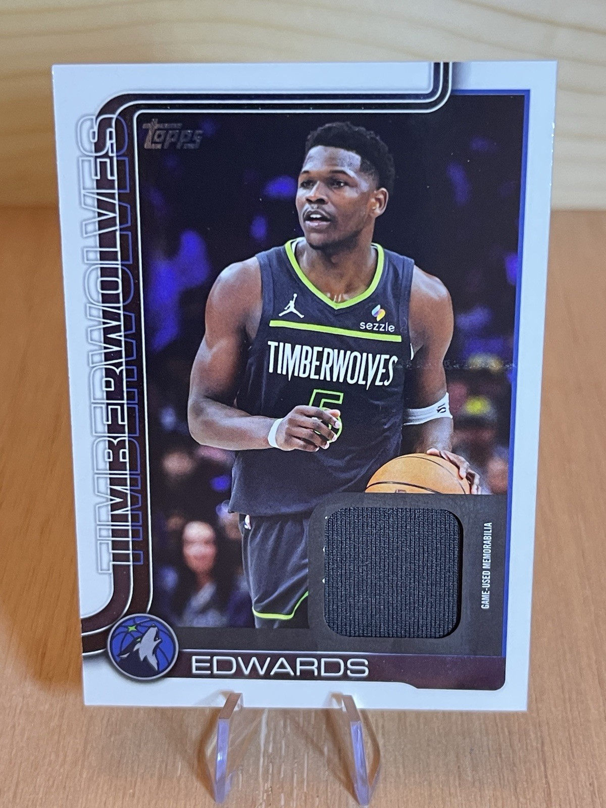 Anthony Edwards 2025-26 Topps Flagship Real Ones Relic Jersey Patch #FRO-AE