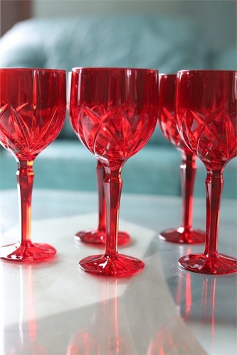 Marquis™ by WATERFORD ~ Brookside Collection ~ 8 Cut Crystal Wine Glasses (Ruby) - Picture 3 of 4