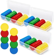 Lewtemi 300 Pcs Casino Poker Chips Set with Storage Blue, Red, Green, Yellow 