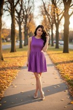 Nicole by Nicole Miller Dress Women's 8 Purple Lace Overlay Sleeveless