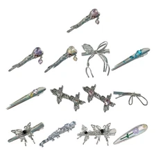Colorful Rhinestone Decors Duckbill Hairpin Y2k Hair Clip Multi-type Can Choose