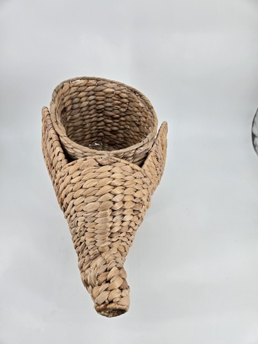 Boho Woven Elephant Basket Rattan Wicker Water Hyacinth Planter Storage Basket - Picture 10 of 18