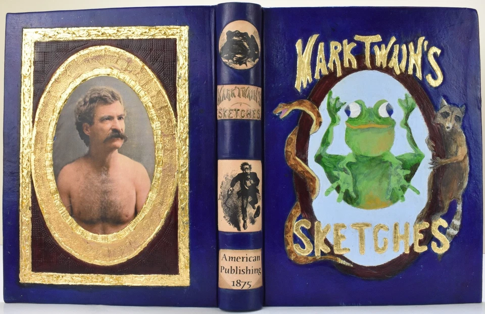 MARK TWAIN SKETCHES 1875 LEATHER  First Edit  Bookpa's Artist Leather w/Slipcase - Image 4 of 4