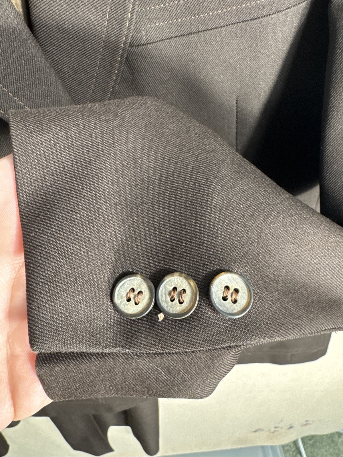 @@ Vintage American Craftsman 40R Chocolate 2 Piece Suit 33x31 Gaberdine Poly