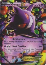 Heavily Played, English Pokemon Holo Gengar-EX - 34/119 - Rare Holo EX XY - Phan