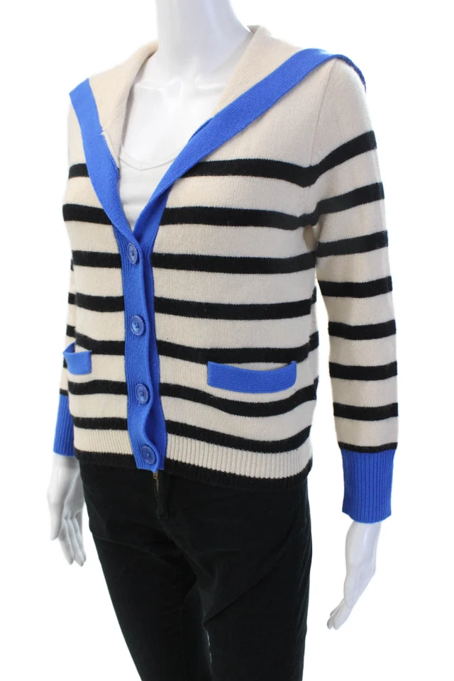 Cardigã feminino J Crew 100% cashmere bege gola V botão tamanho XS - Imagem 2 de 4