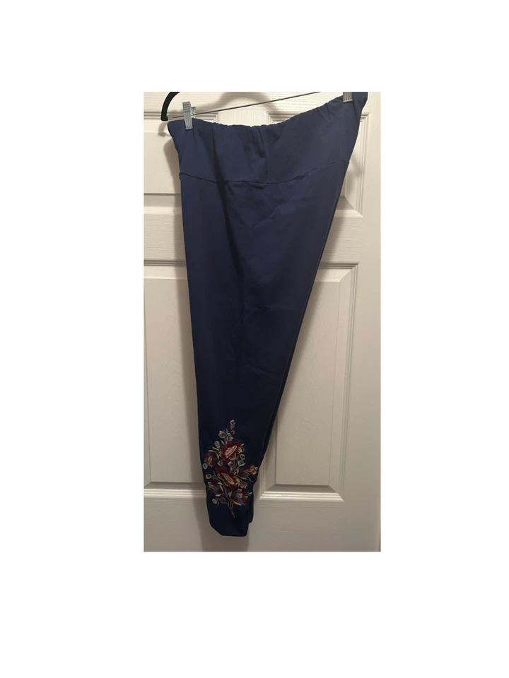 LEGGINGS TAPIZ APRIL CORNELL AZUL MARINO XXL cintura contemporánea, bordados Foto 4 de 4