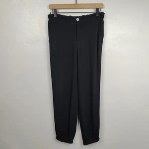 Pantalon Gucci soie mélangée femme IT 40 US petit noir blanc rayures passepoil