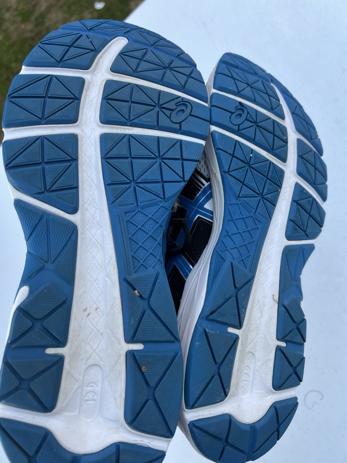 Men’s ASICS White Blue Black Running Shoes Size 10 4E Wide  thumbnail 7