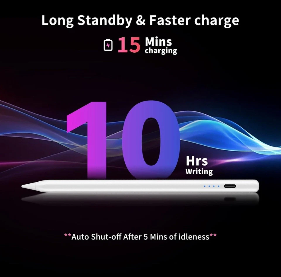 Lápiz óptico para iPad 6.ª-11.ª generación-2X compatible con lápiz activo de carga rápida Foto 2 de 4