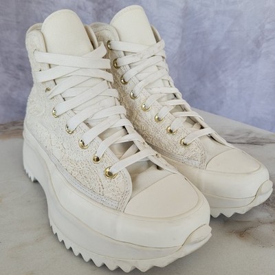 Converse Run Star Hike Platform Hi Daisy Cord Women's Size 10.5 Beige