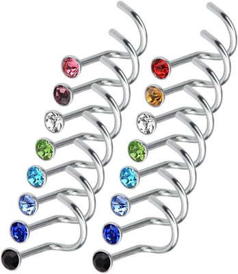 Aretes De La Nariz Forma De L Anillos Diamantes De Imitaci�N Acero Inoxidable