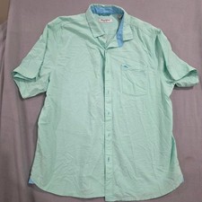 Tommy Bahama Nova Wave Seersucker Shirt Men XL Mint Green Short Sleeve Button Up