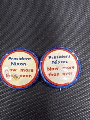 VINTAGE RICHARD NIXON NOW MORE THAN EVER 1972 ELECTION BUTTON/PIN 
