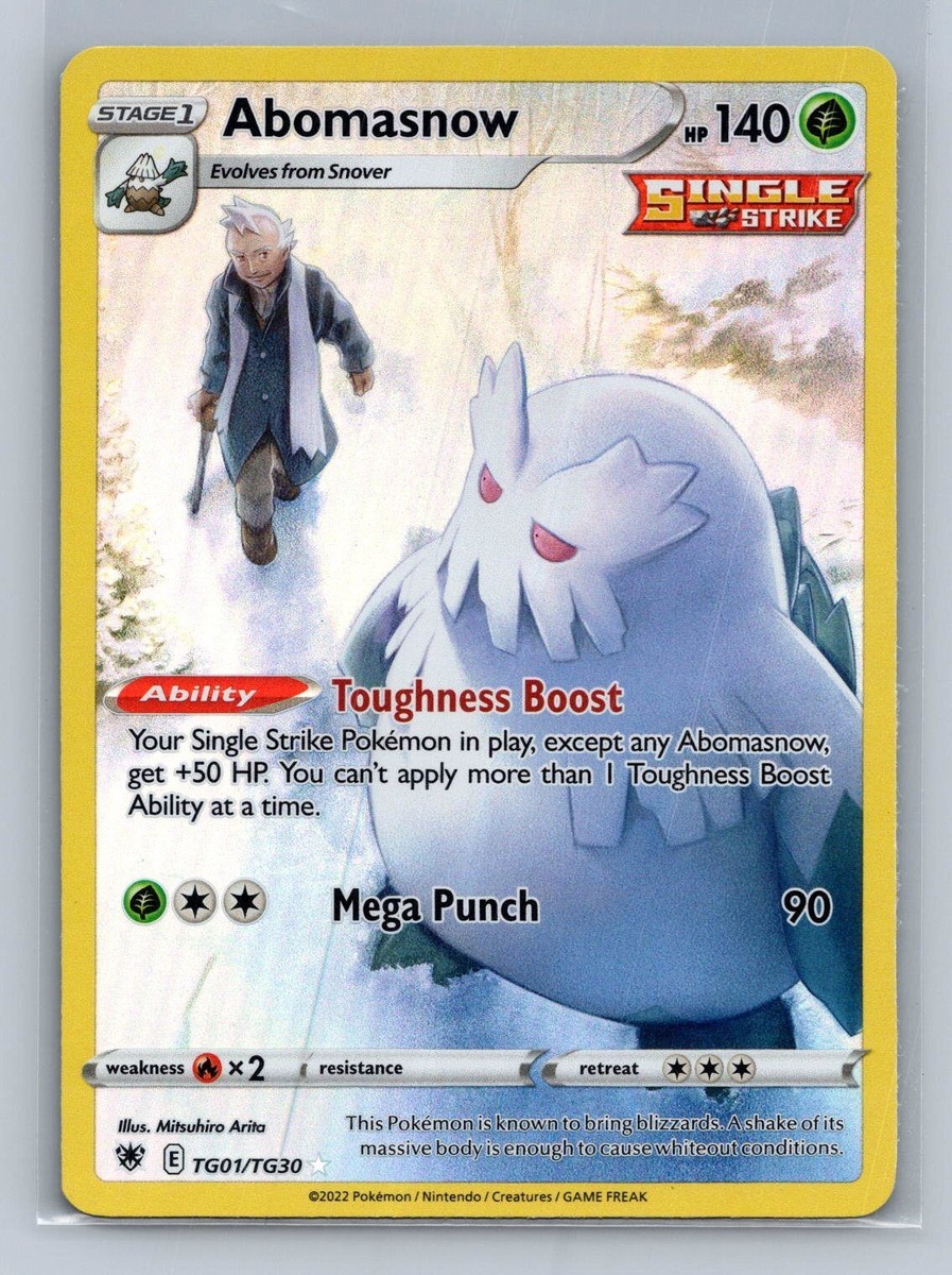 pokemon cards abomasnow Pokemon Abomasnow 2022 Single Strike TCG TGO1/TG30 Nintendo