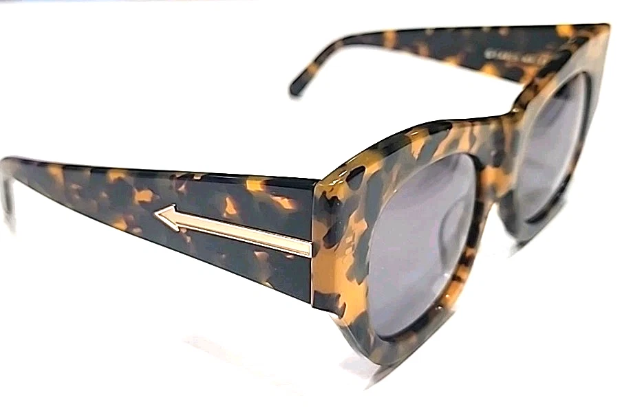 Gafas de sol Karen Walker Faithful grandes gris tortuga de gran tamaño ojos de gato voluminosas Foto 3 de 4