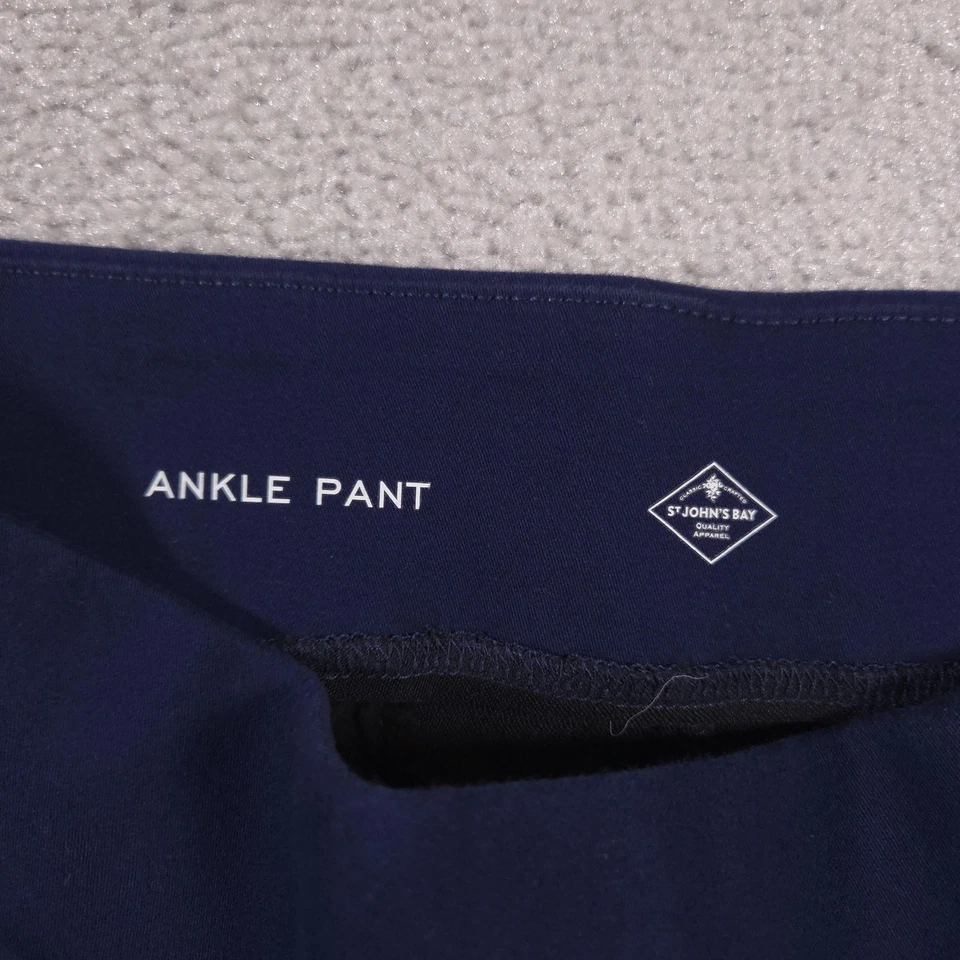 Pantalones para mujer St Johns Bay 8 azul marino tobillo elástico chino informal Foto 4 de 4