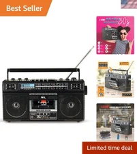 Portable QFX J-220BT Boombox - Rechargeable Bluetooth Speaker with Recorder