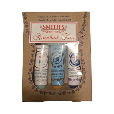 Smith s Rosebud Trio Lip Balm Set Rosebud Salve Minted Rose Rose & Mandarin 3 Pc