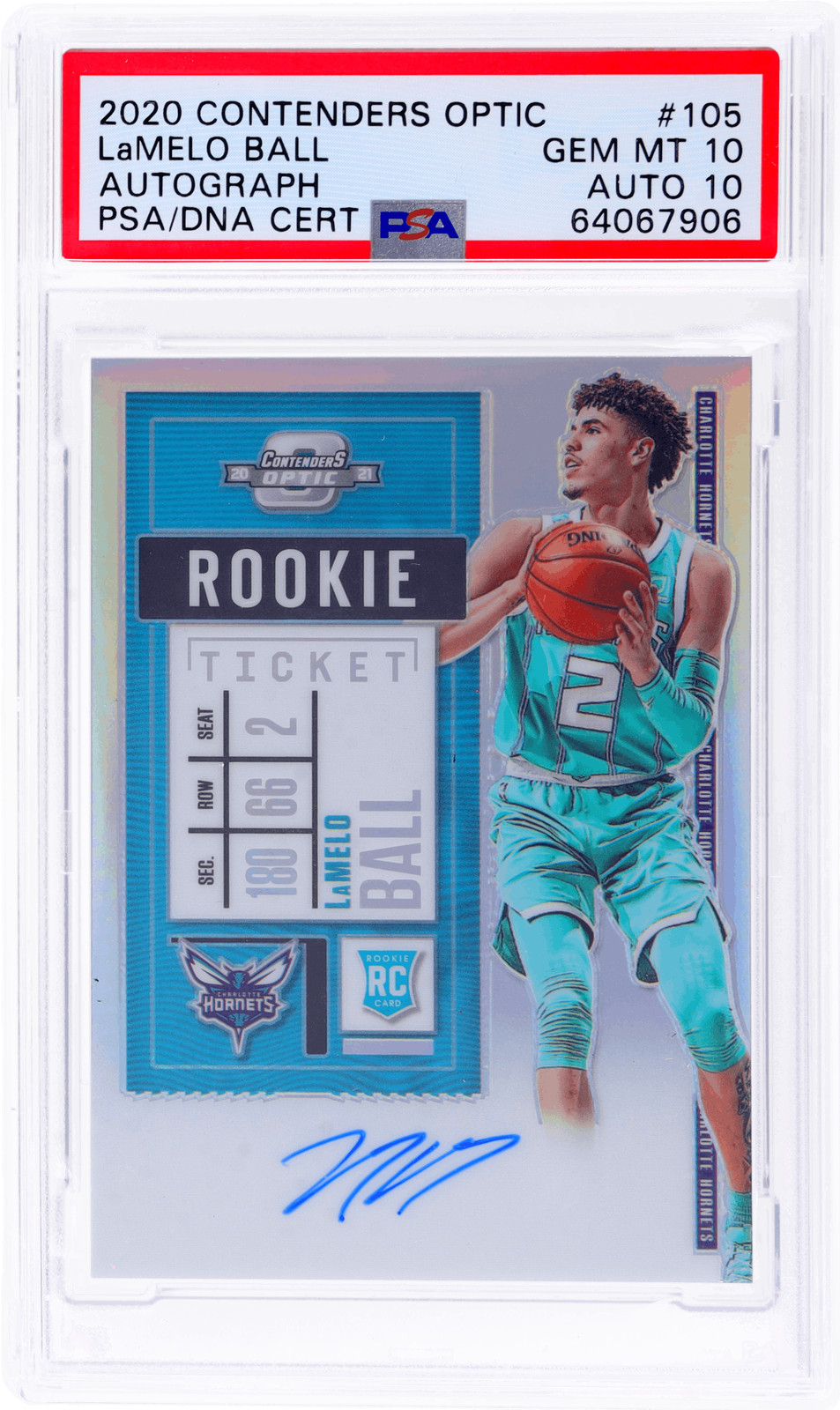 2020 Panini Contenders Optic Lamelo Ball Rookie Ticket Auto #105 PSA 10/10 RC