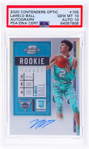2020 Panini Contenders Optic Lamelo Ball Rookie Ticket Auto #105 PSA 10/10 RC