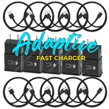 Adaptive Android Fast Charger Block for Samsung Galaxy USB Type C Data Cable Lot