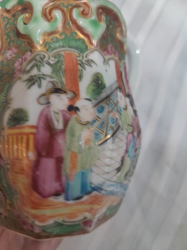 Jarra/crema japonesa vintage pintada a mano sin astillas sin marca - Imagen 4 de 7