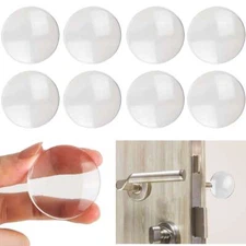 8 Pcs Door Stoppers Wall Protector, Door Knob Wall Shield, Clear round Silicone