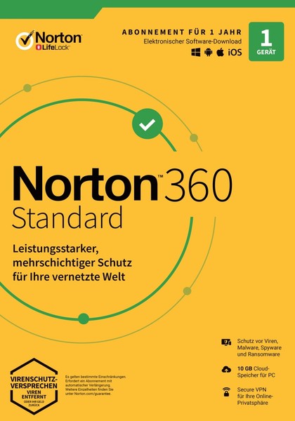 Norton 360 Standard / 1 GeräT / 1 Jahr Ohne Abo / Key (Esd)-image