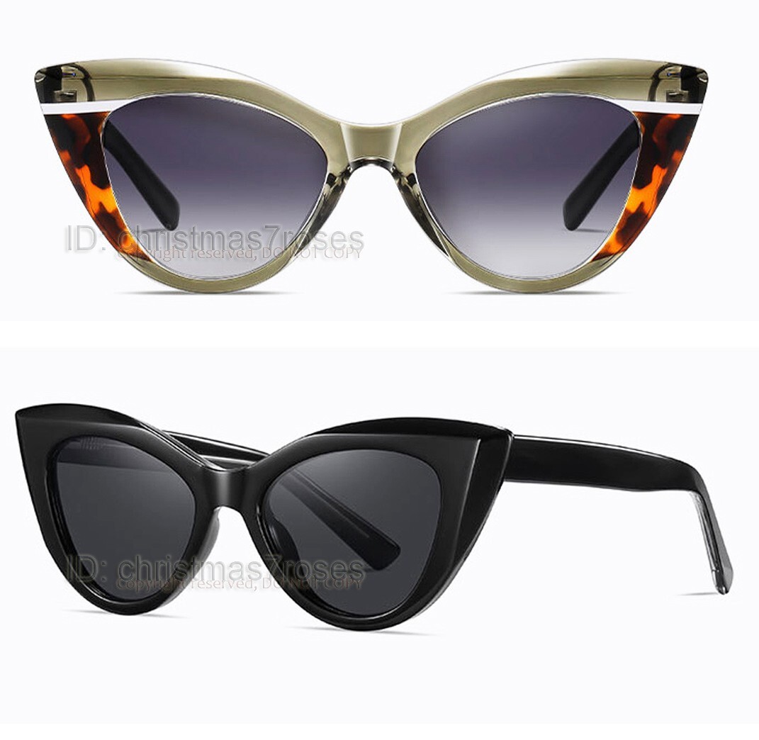 Women's Cat Eye Polarized Sunglasses with Spring Hinge Acetate Frame 49-18-145-image